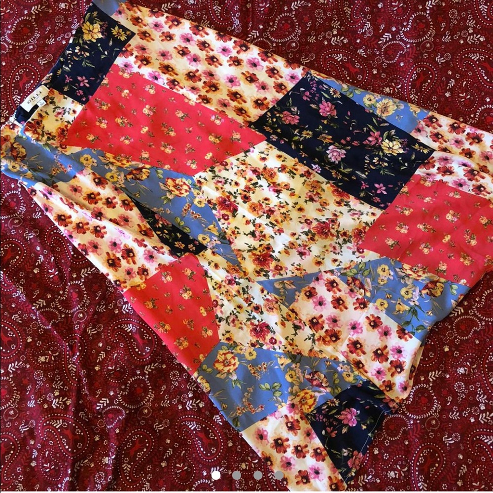 patchwork maxi skirt. brand is Gilli. size large runs small. like new condition.